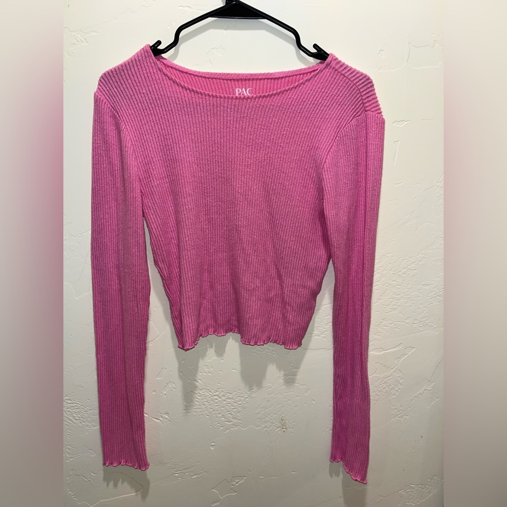 Pink Ribbed Women's Top